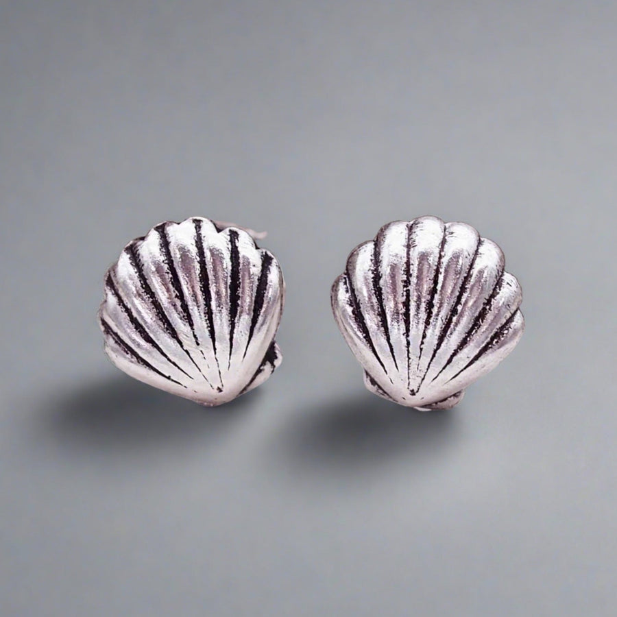 Silver Sea Shell Earrings - womens beachy jewellery by australian jewellery brand 