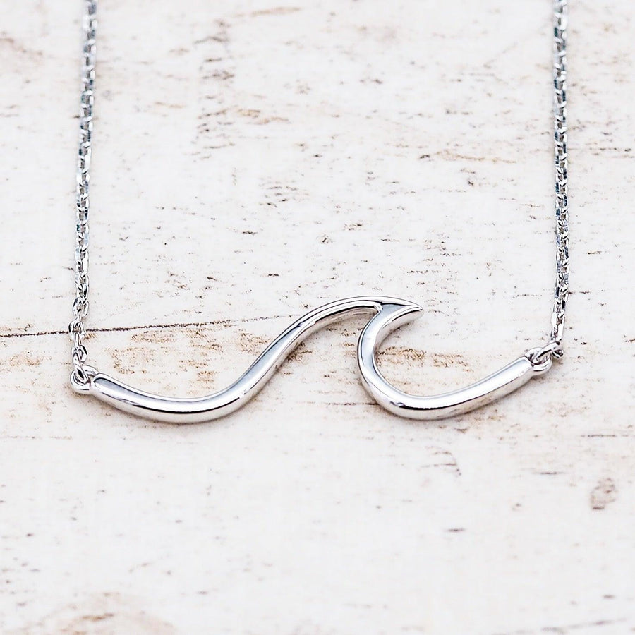 Sterling Silver Wave Necklace - womens beachy jewellery australia