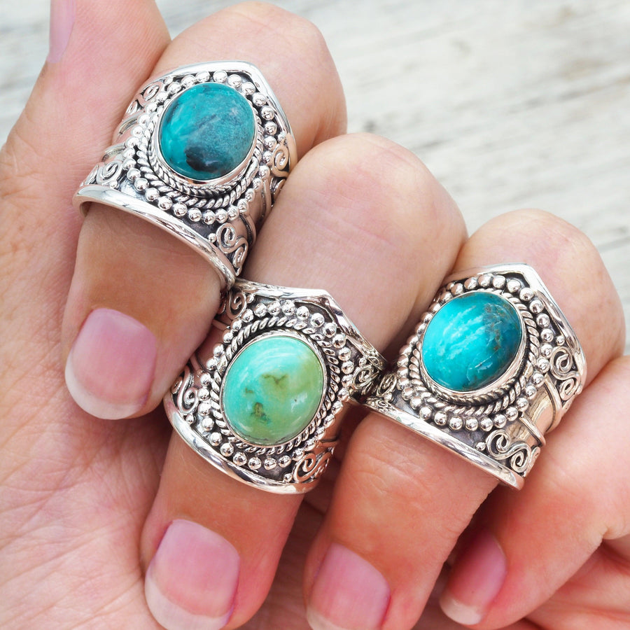 Statement Turquoise Rings - womens turquoise jewellery by Australian jewellery brand indie and harper