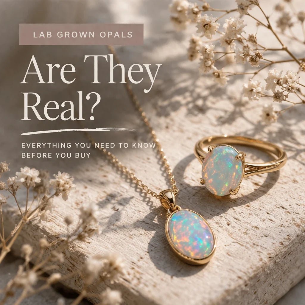 lab grown opal jewellery close up showing colour and light reflections
