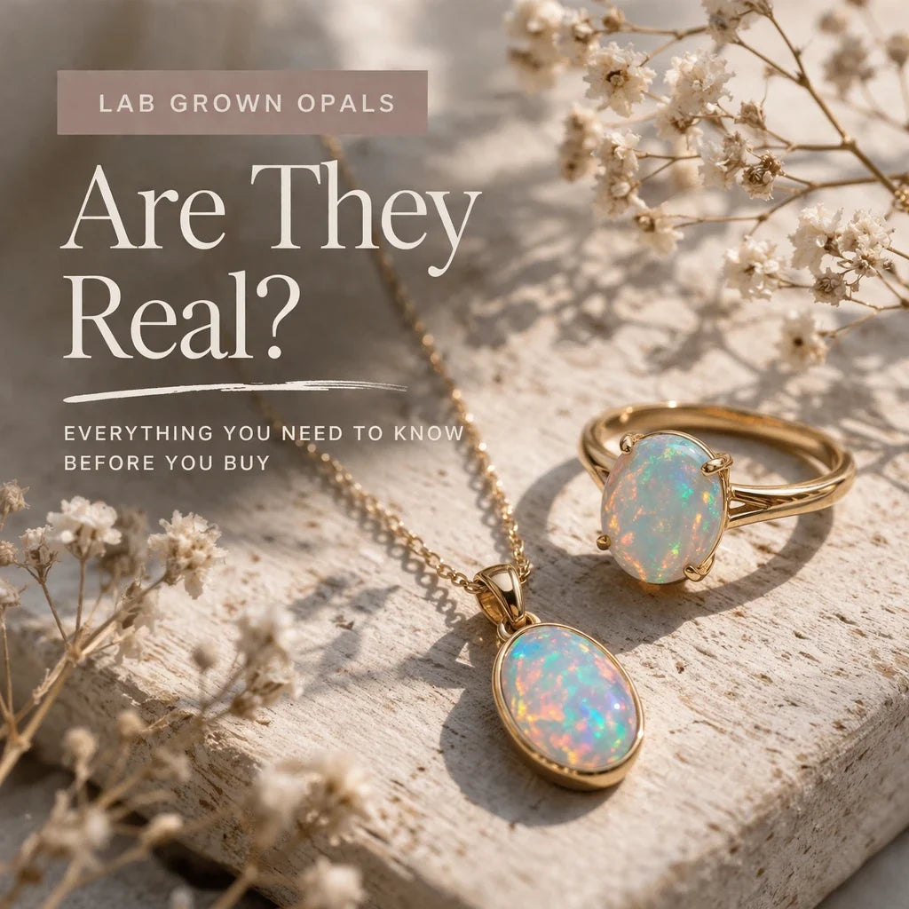 lab grown opal jewellery close up showing colour and light reflections