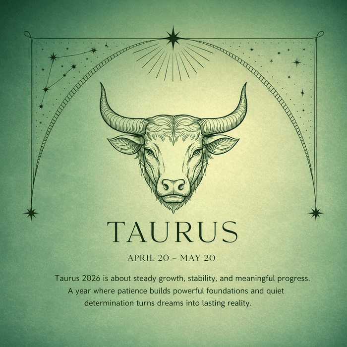 Taurus Horoscope 2026 zodiac illustration with bull symbol representing the Taurus star sign