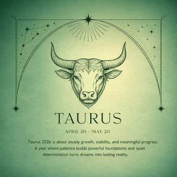 Taurus Horoscope 2026 zodiac illustration with bull symbol representing the Taurus star sign