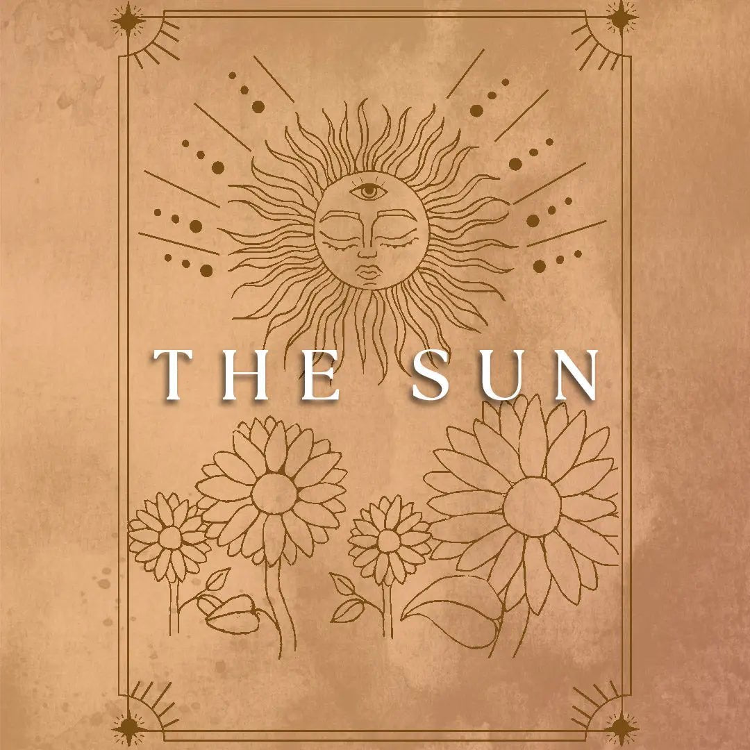 Image of the sun tarot hand drawn