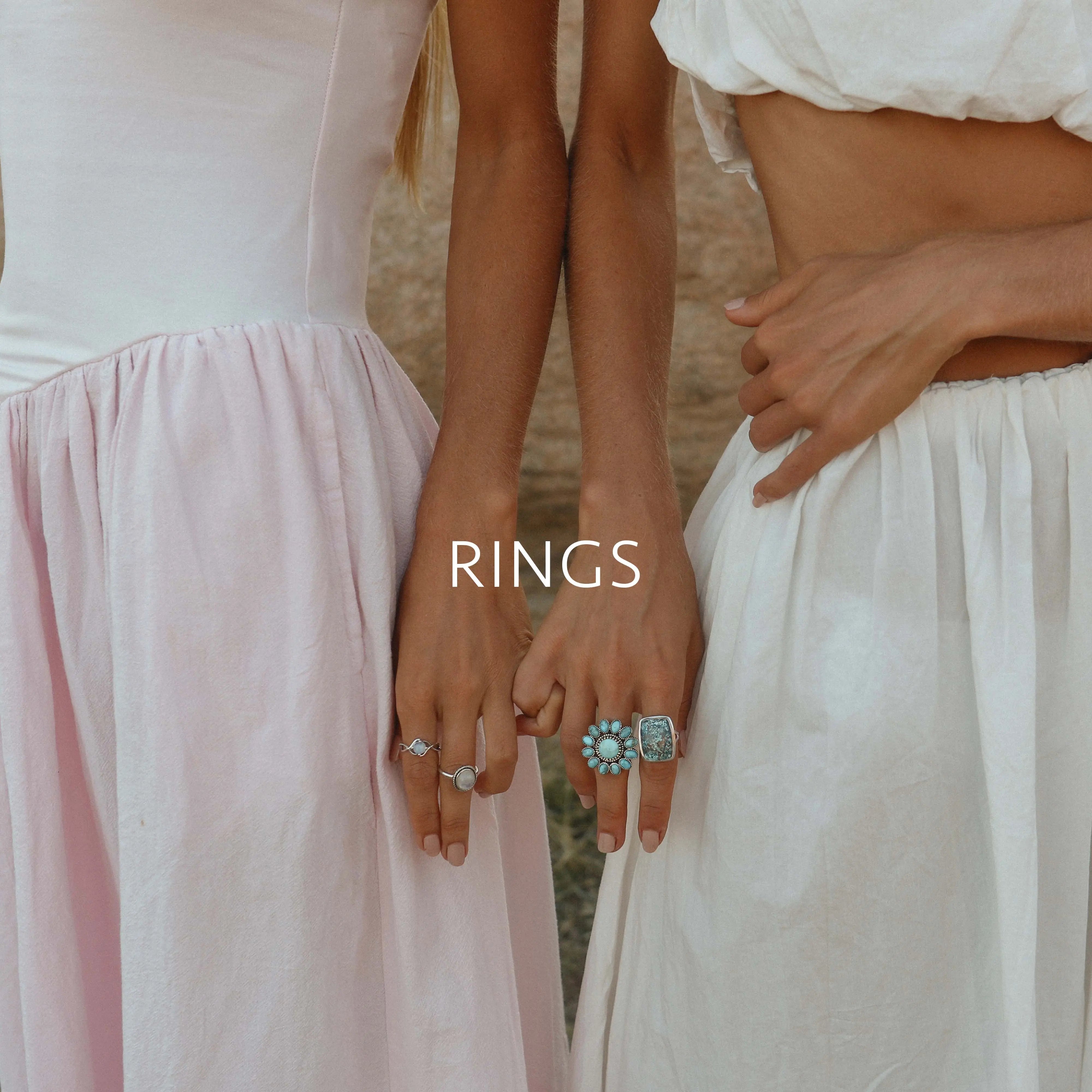Beautiful Rings Australia Online including birthstones, sterling silver, gold and rose gold rings, waterproof rings, stacker rings, moonstones, opals, turquoise and more by indie and Harper Australia - www.indieandharper.com