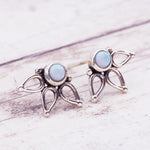 sterling silver stud earrings with natural australian opals
