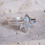 moonstone ring made with sterling silver - stacking rings for women by online jewellery brand indie and harper