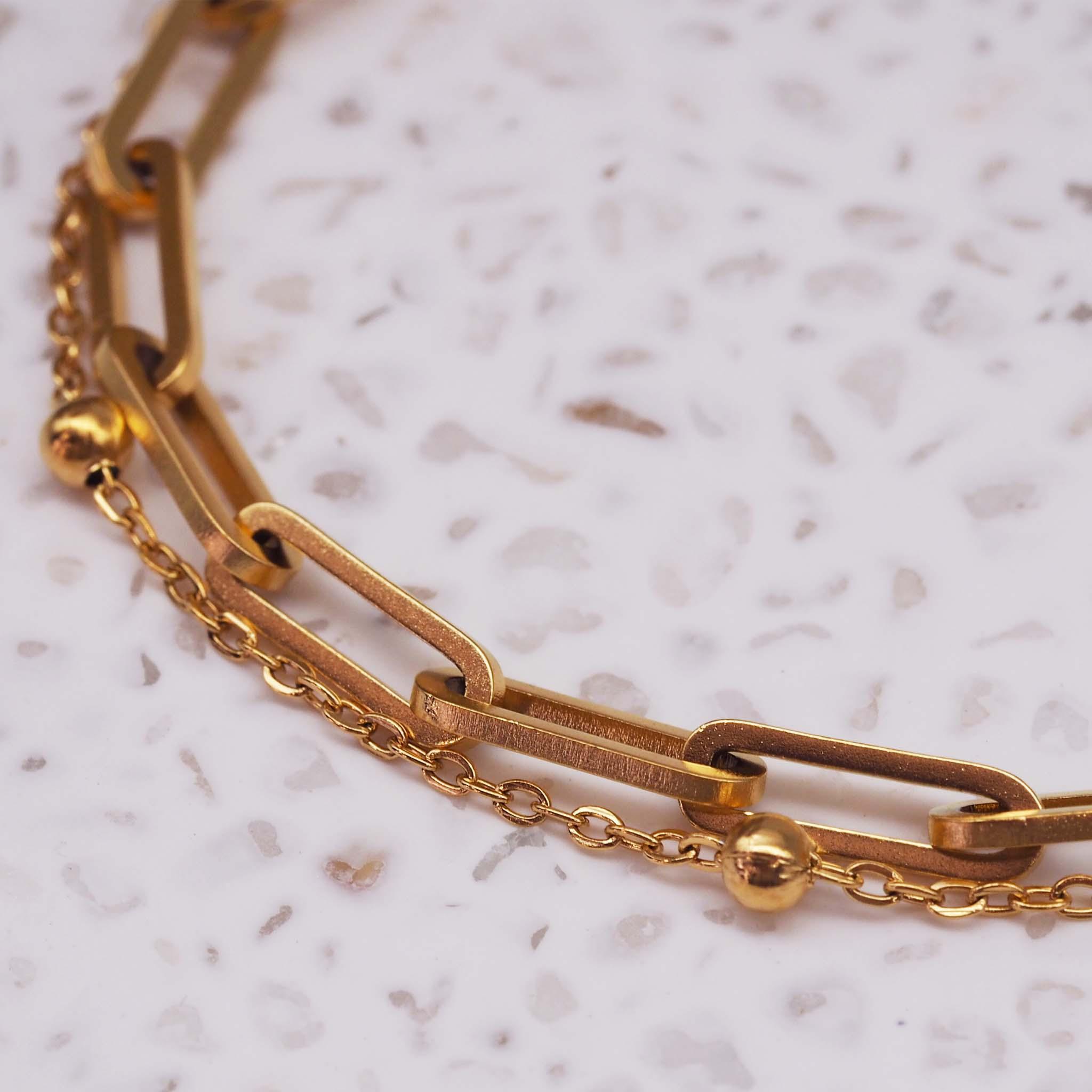 Alizeh Double Chain Bracelet - womens jewellery by indie and harper