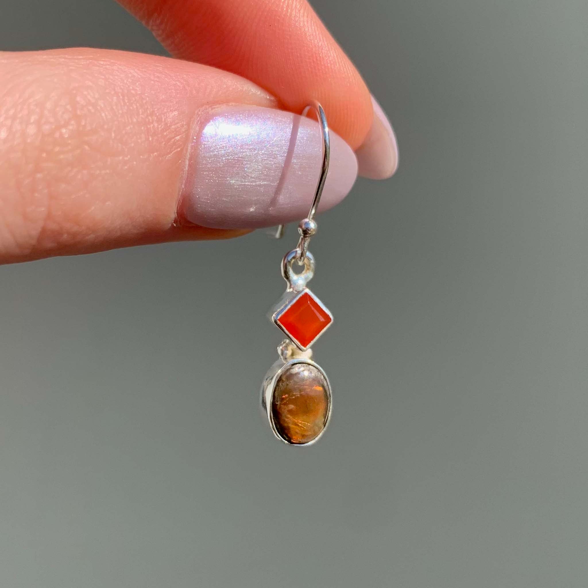  www.indieandharper.com Silver Ammolite and Carnelian Earrings