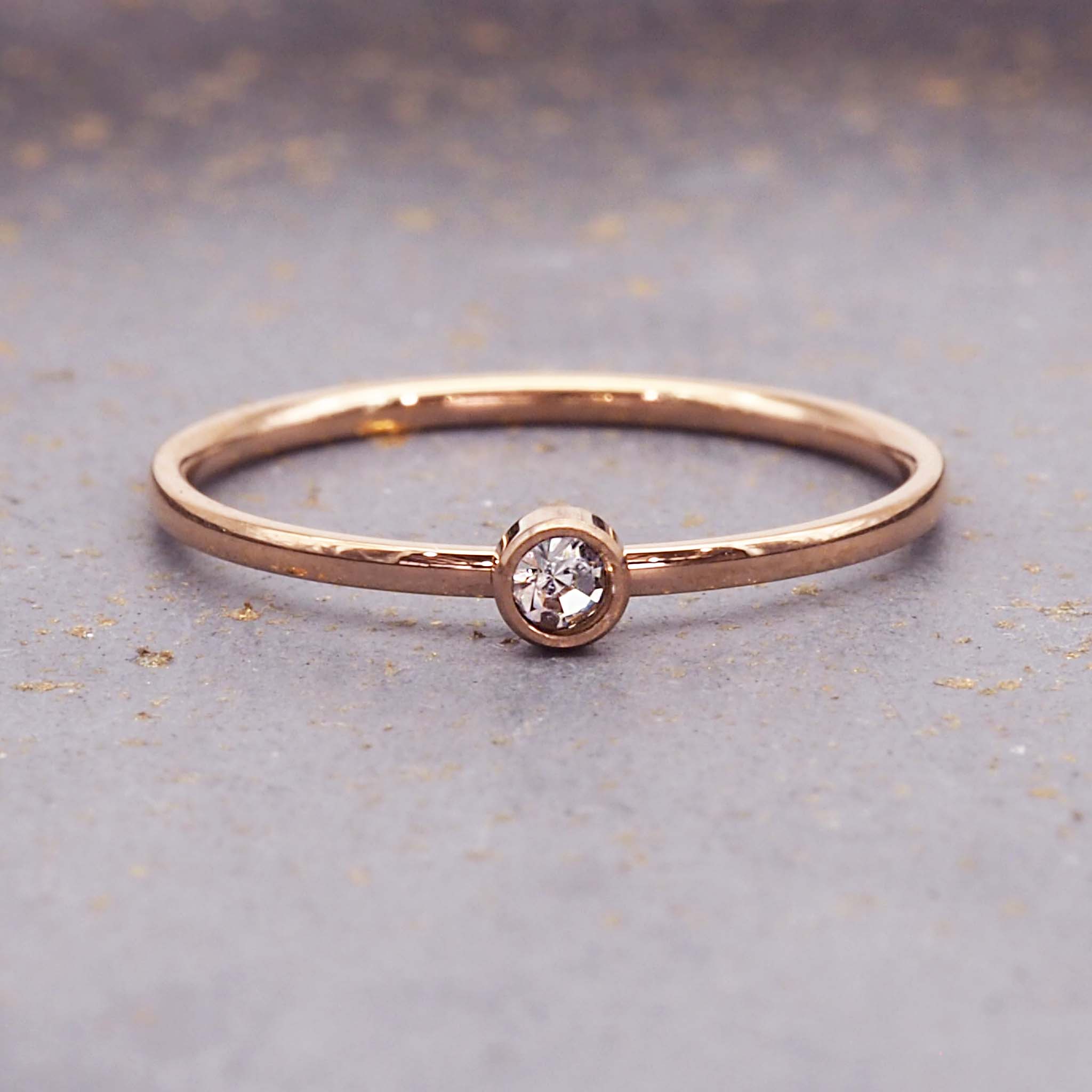 April rose gold stacker ring
