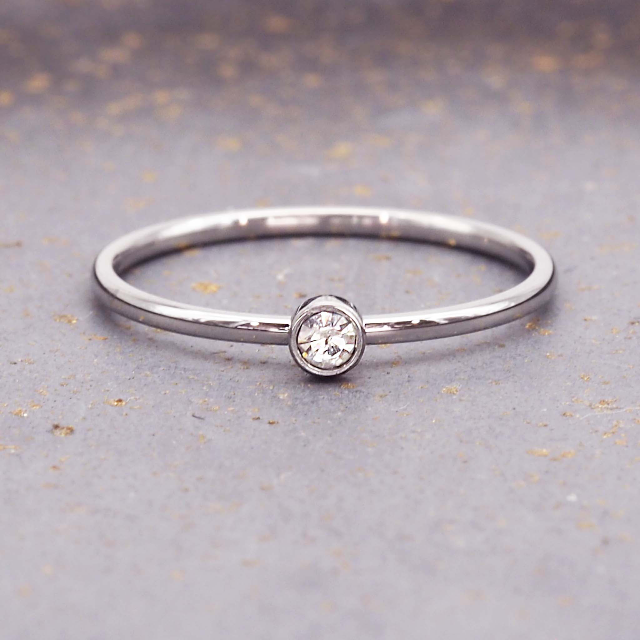 April Silver Stacker Ring 