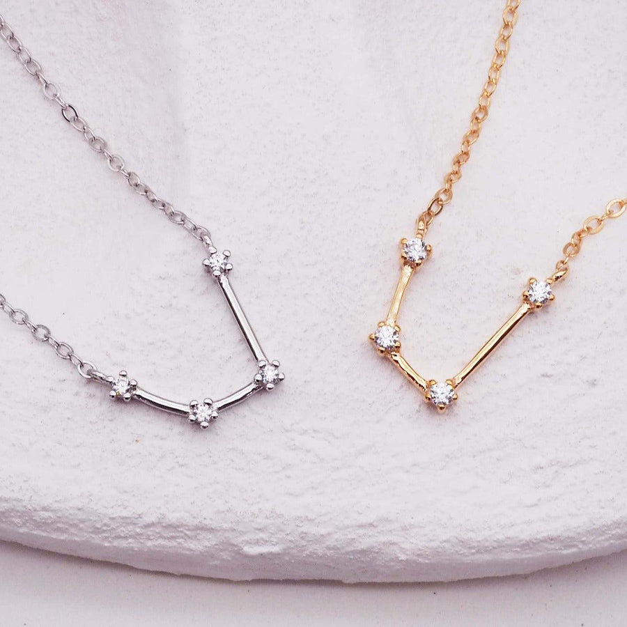 Aquarius Constellation Necklace in silver and rose gold - womens constellation jewellery Australia 