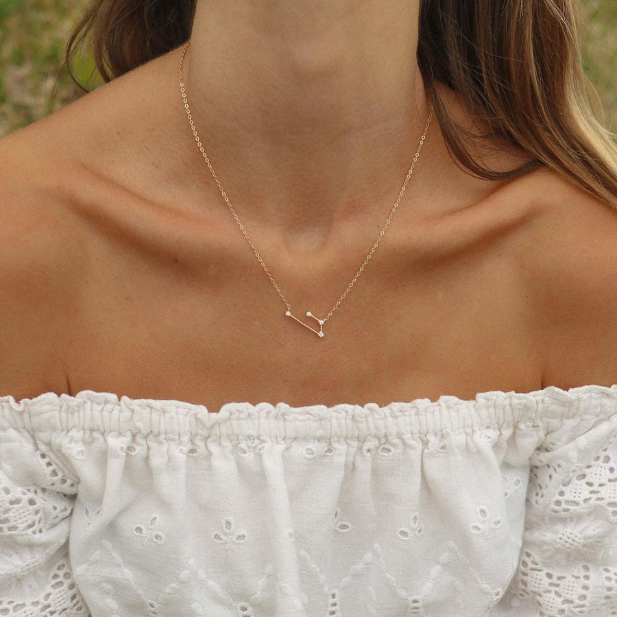 woman wearing rose gold necklace - rose gold jewellery australia