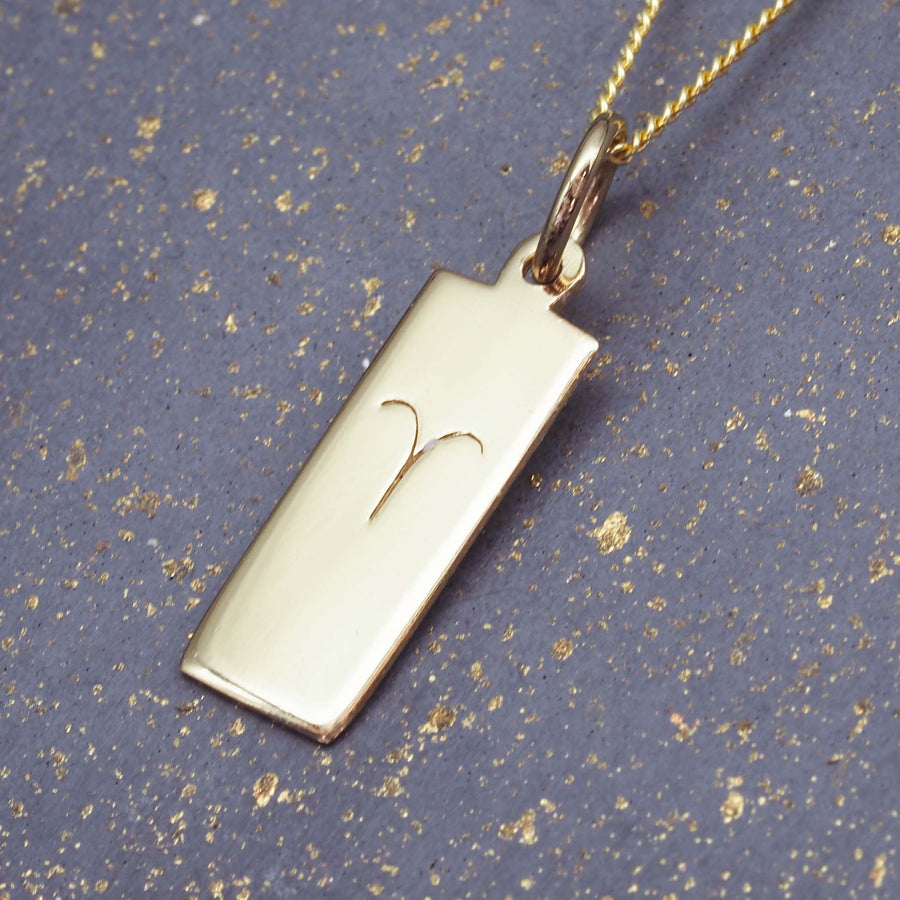 Gold aries necklace - women's zodiac jewellery by indie and harper