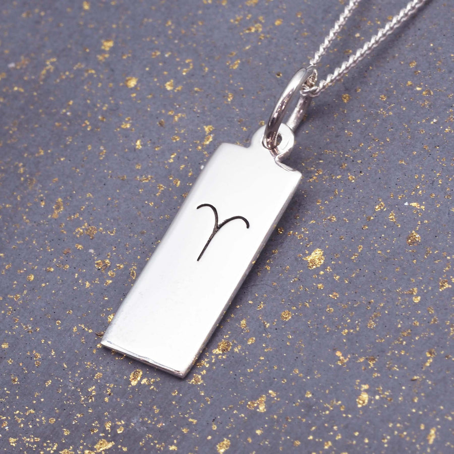 Sterling silver aries necklace - women's zodiac jewellery by indie and harper