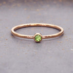 August Birth month rose gold stacker ring