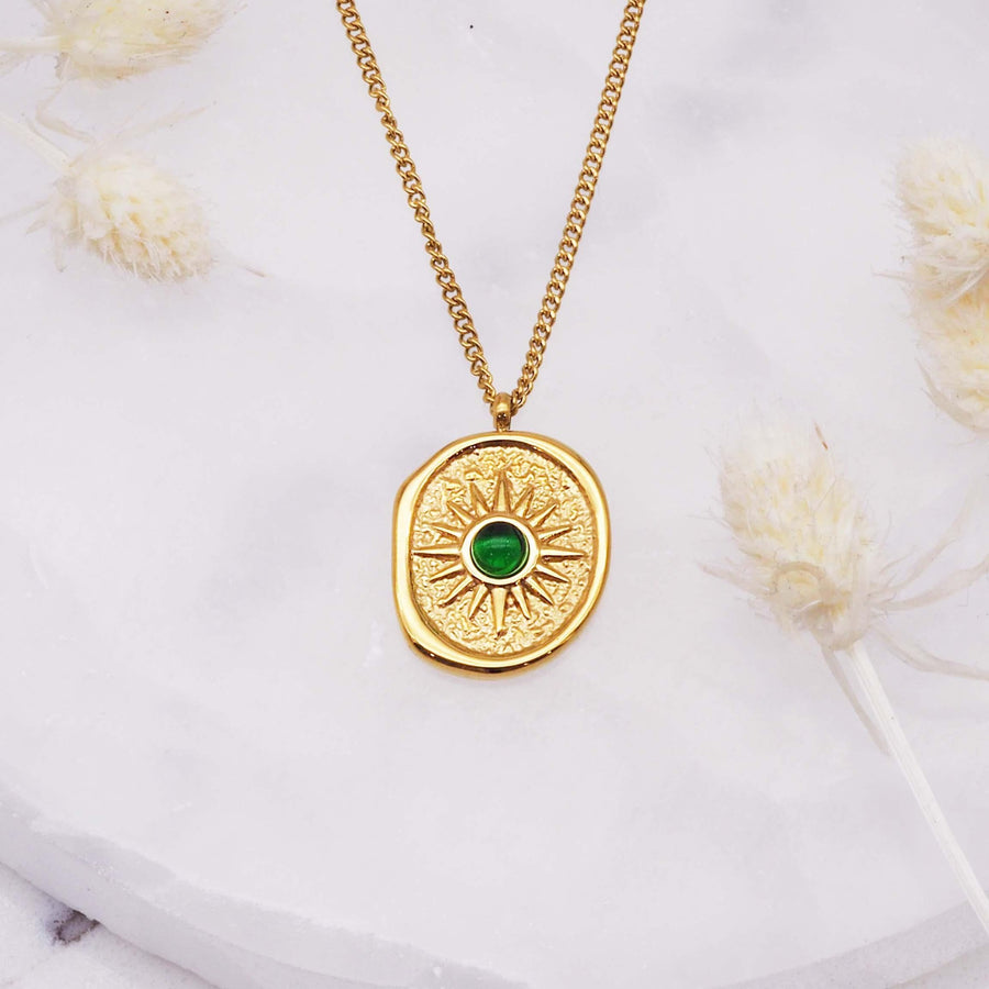 Aurora Gold Pendant Necklace - womens waterproof jewellery