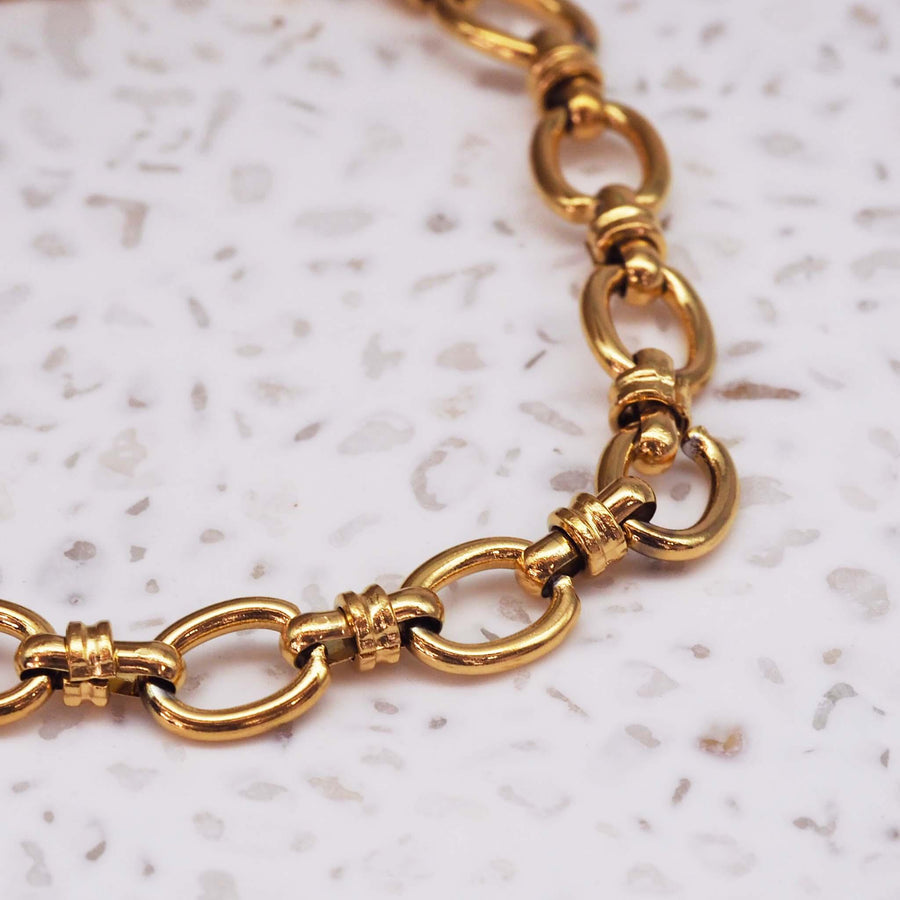 close up of gold Bracelet - womens waterproof jewellery by indie and harper