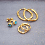 Gold earrings stack - gold waterproof jewellery by indie and Harper Australia 