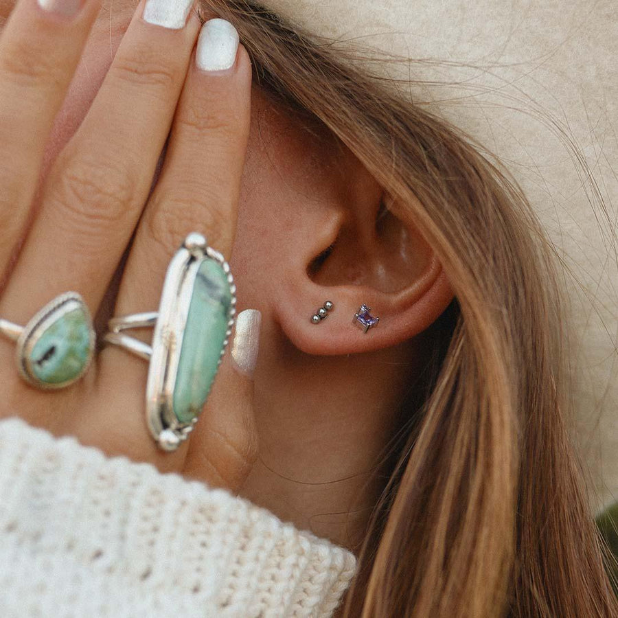 Beaded Single Helix Piercing Earring - womens jewellery by indie and harper