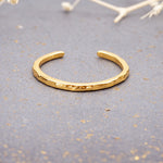 Gold hammered minimalist open toe ring
