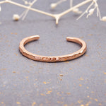 Rose gold hammered minimalist open toe ring