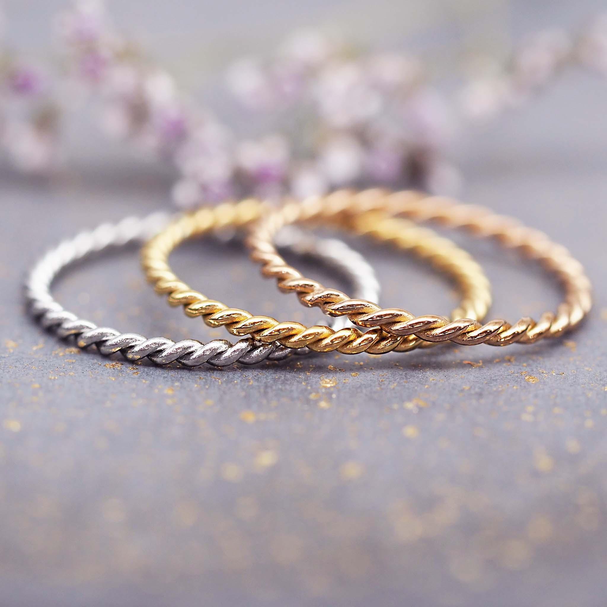 Indie and Harper Waterproof Stacker Rings in Silver, Gold and rose gold