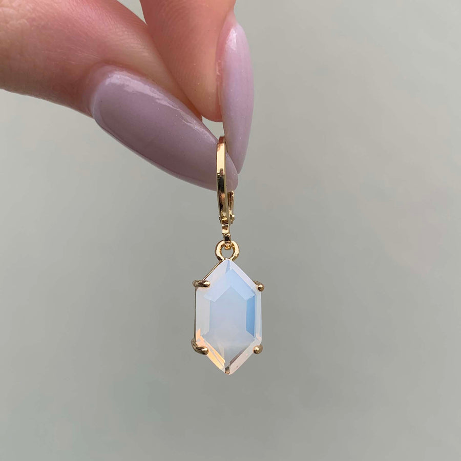 cecilia crystal hoop earrings - dainty gold jewellery with natural crystal gemstones - women's earrings by online jewellery brand indie and harper