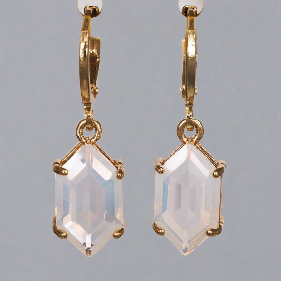 gold crystal earrings - women's gold jewellery australia