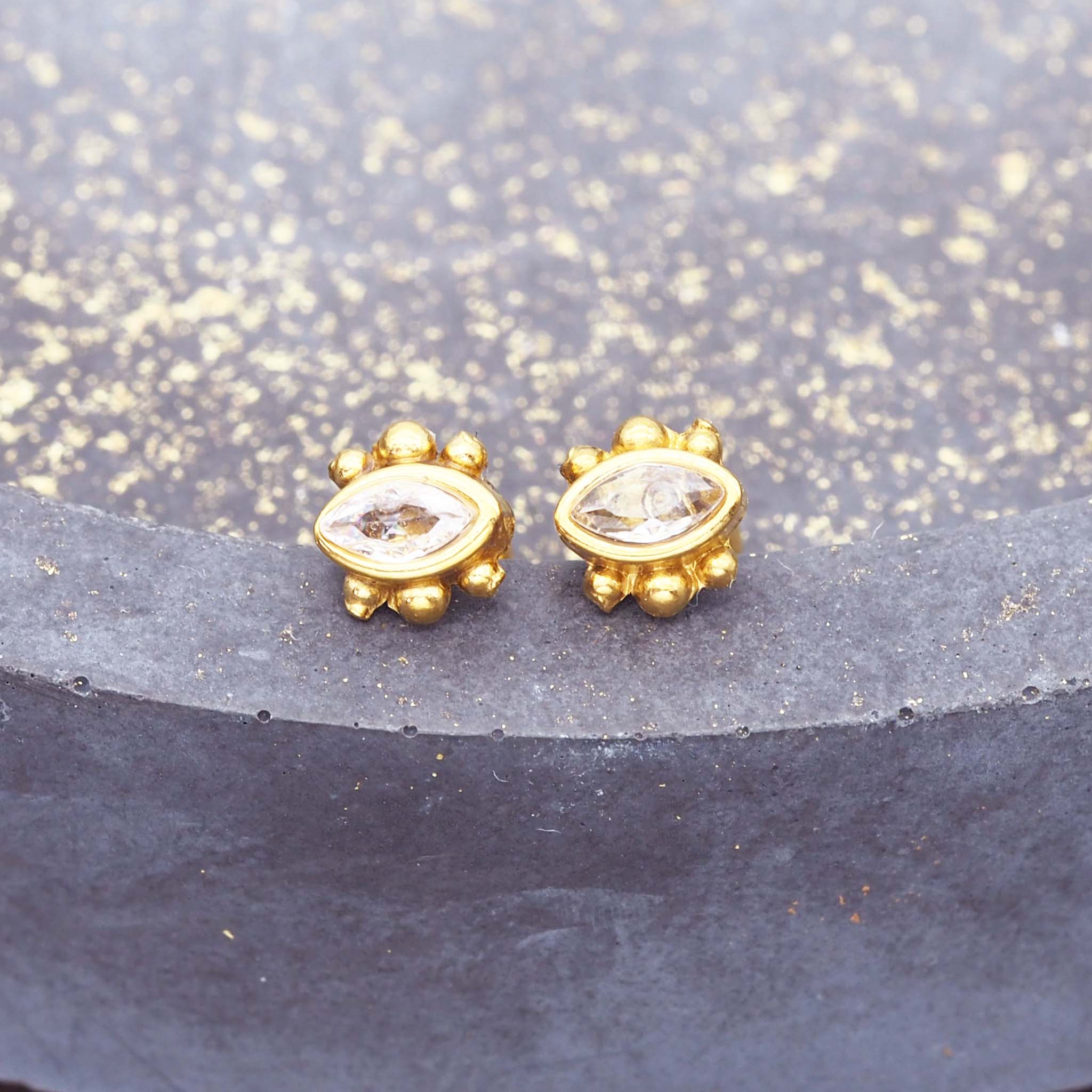 celestial glimmer gold stud earrings by indie and harper australia