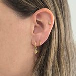 celestial glimmer gold set of earrings being worn - indie and harper australia
