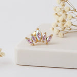 gold celestial crystal stud earring by indie and harper