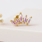 gold celestial crystal stud earring by indie and harper