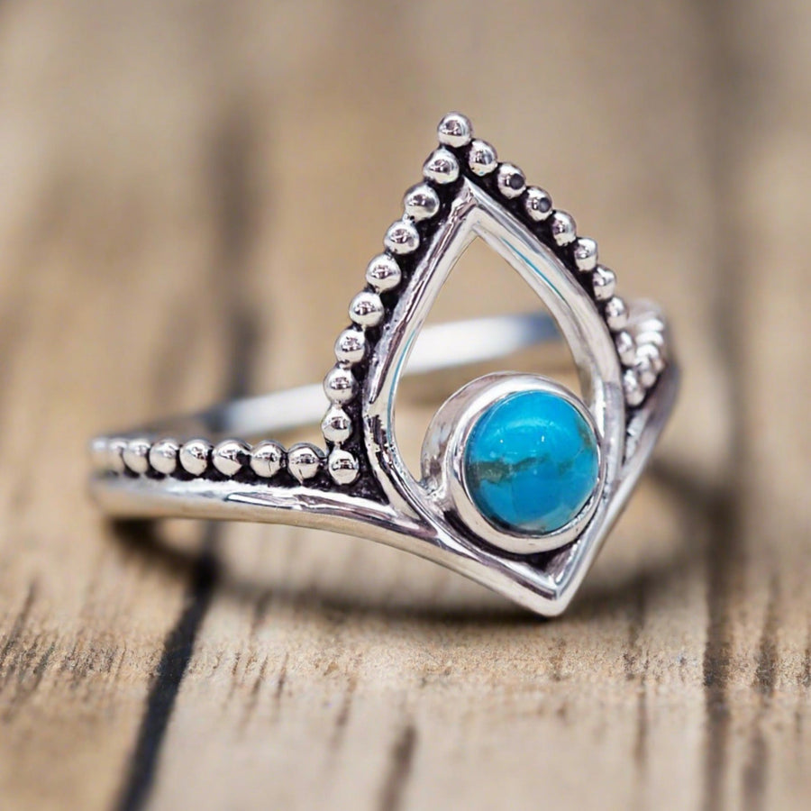 turquoise ring - sterling silver ring