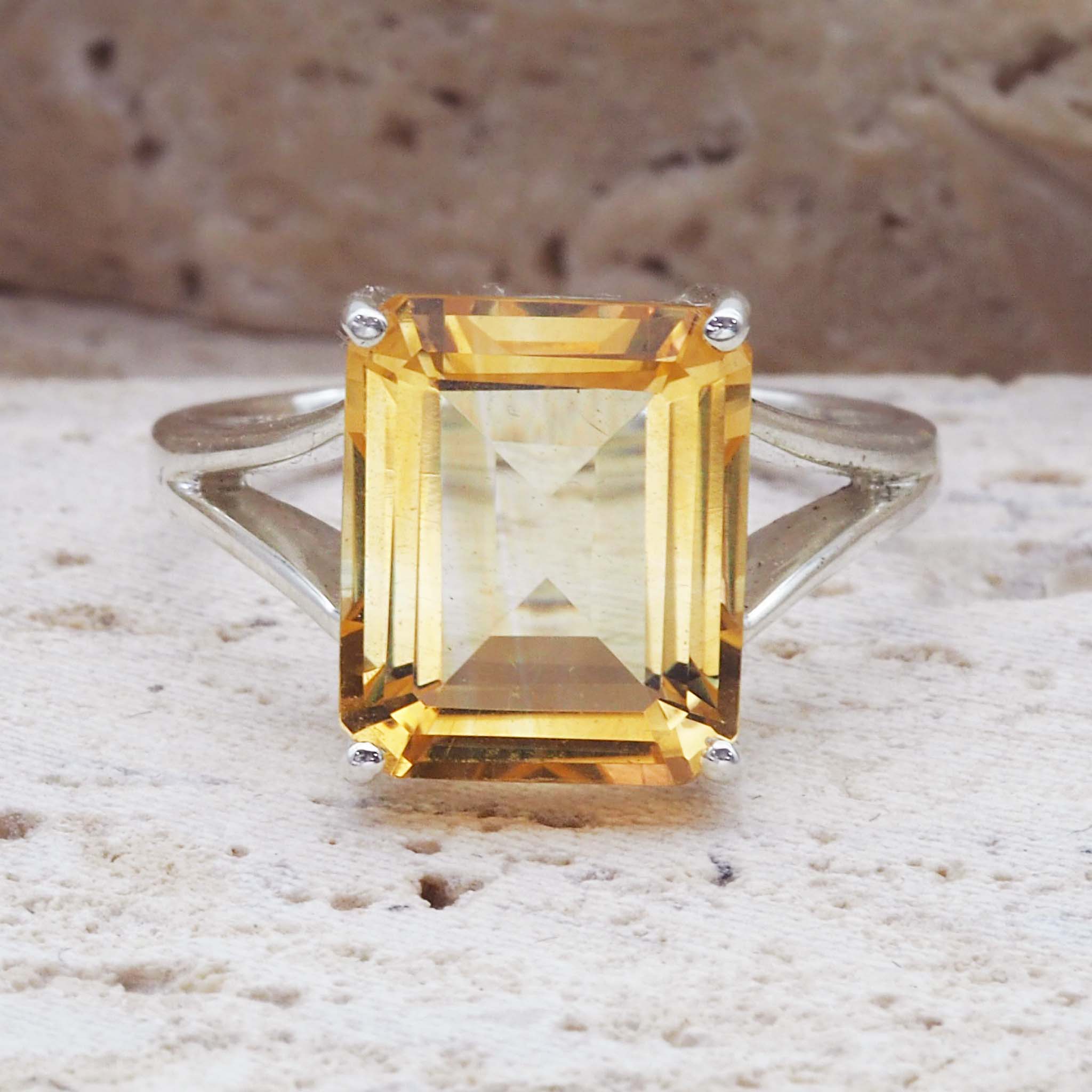 natural citrine ring made with sterling silver - women's gemstone jewellery by indie and harper australia
