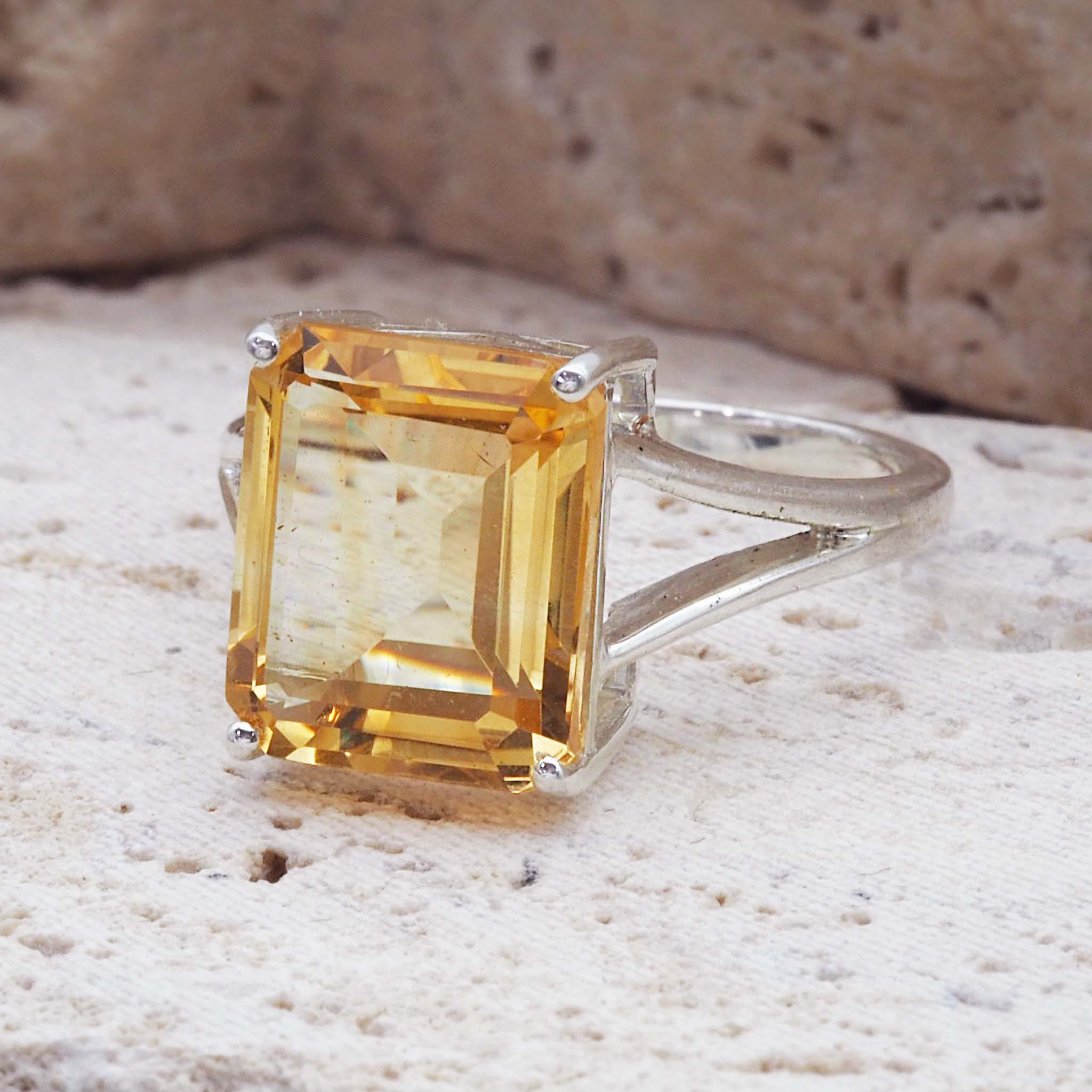 sterling silver natural citrine ring - women's gemstone jewellery by indie and harper australia