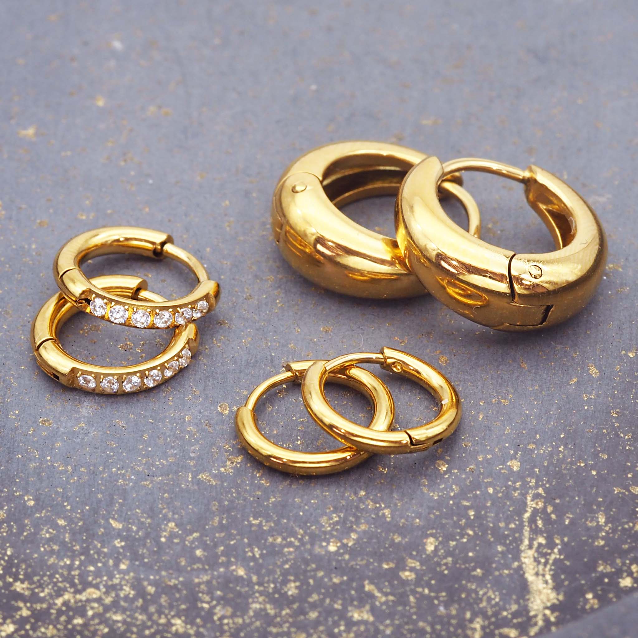 classic luxe gold hoop earring set by indie and harper australia