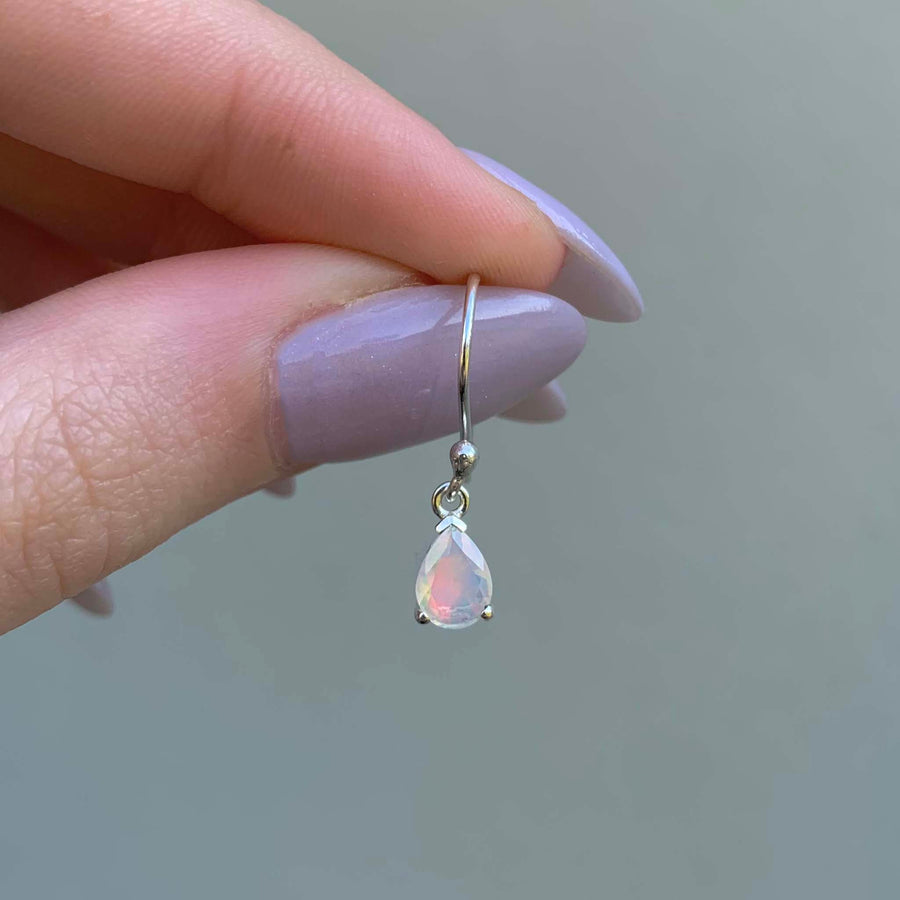 classic opal earrings - dainty women's earrings made with sterling silver and natural opal gemstone - boho jewellery by indie and harper