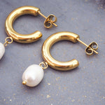 stainless steel earrings with gold plating - women's statement earrings online by indie and harper