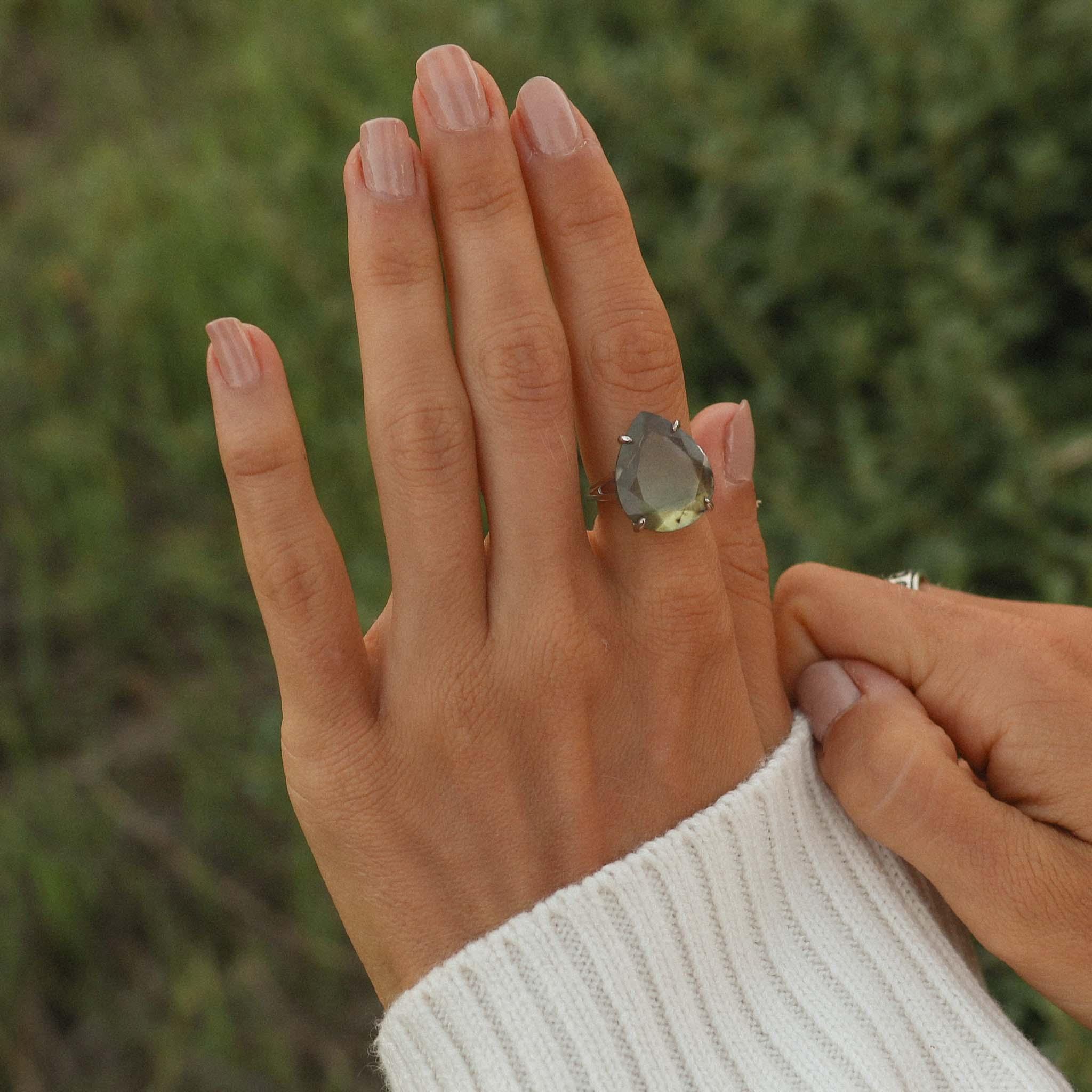 Classic Rain Drop Labradorite Ring - womens jewellery by indie and harper