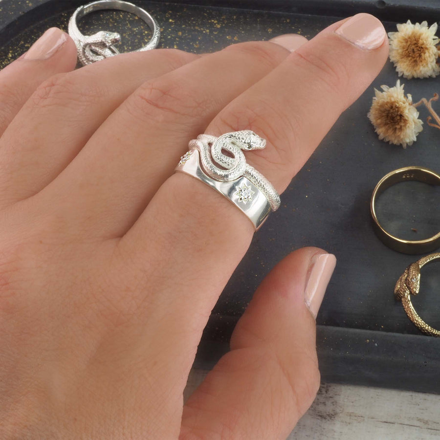 Classic Serpent Ring Set - women's jewellery by indie and harper
