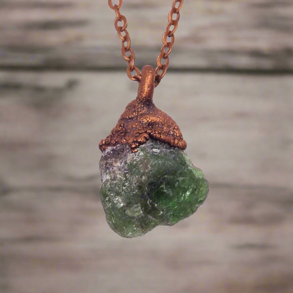 Copper and Raw Emerald Necklace by australian jewellery brands indie and harper