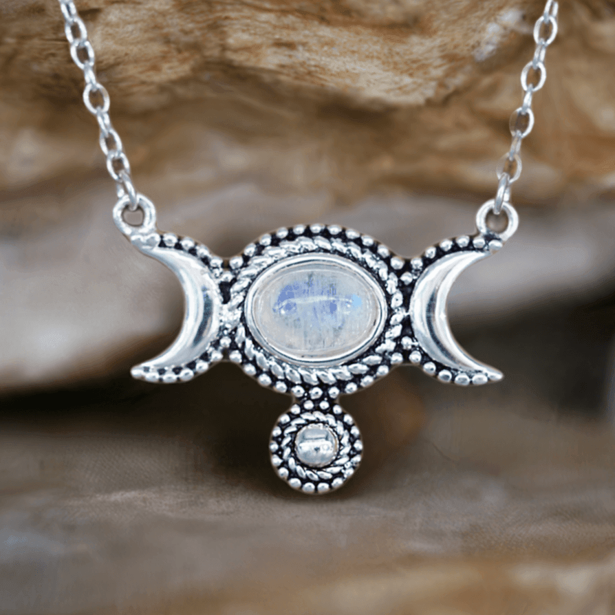 Sterling silver Moonstone Necklace - womens moonstone jewellery Australia 