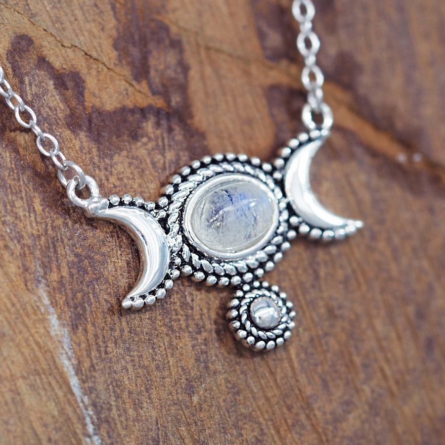 Sterling silver Moonstone Necklace - womens moonstone jewellery Australia 
