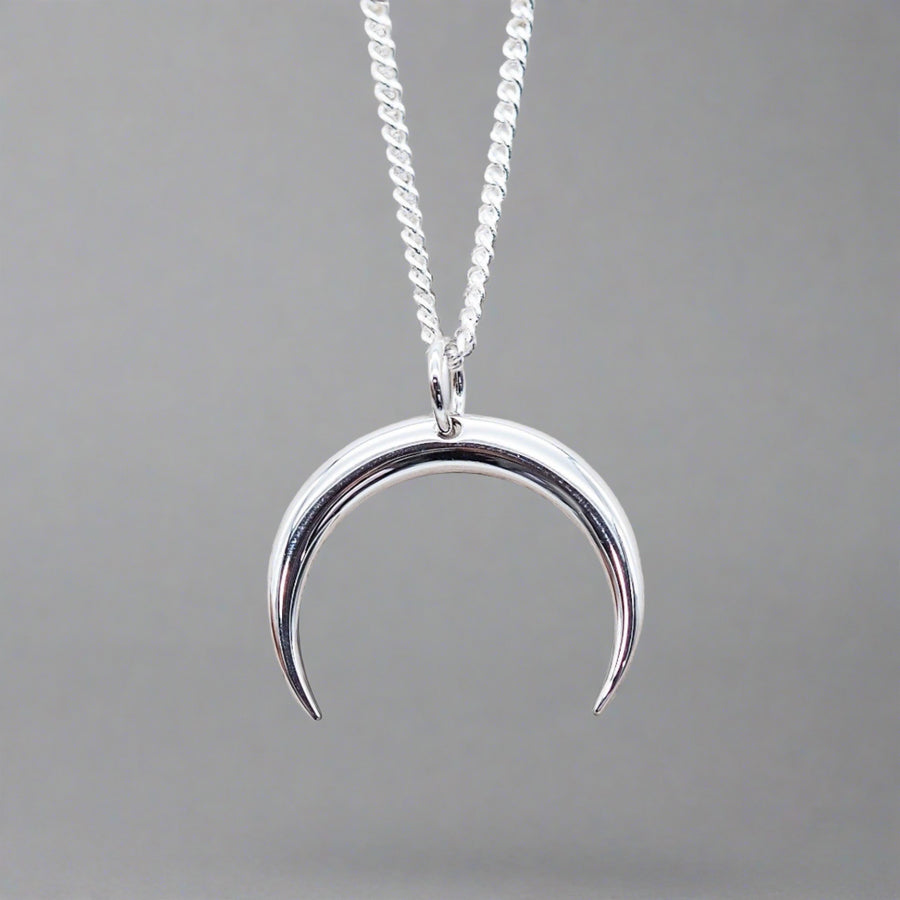 crescent moon sterling silver necklace - womens sterling silver jewellery australia
