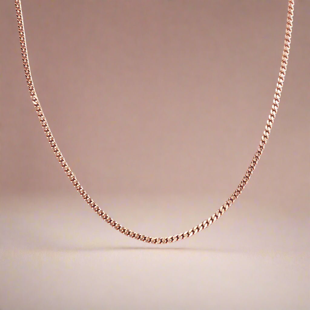 indie and harper dainty 18k rose gold chain necklace 