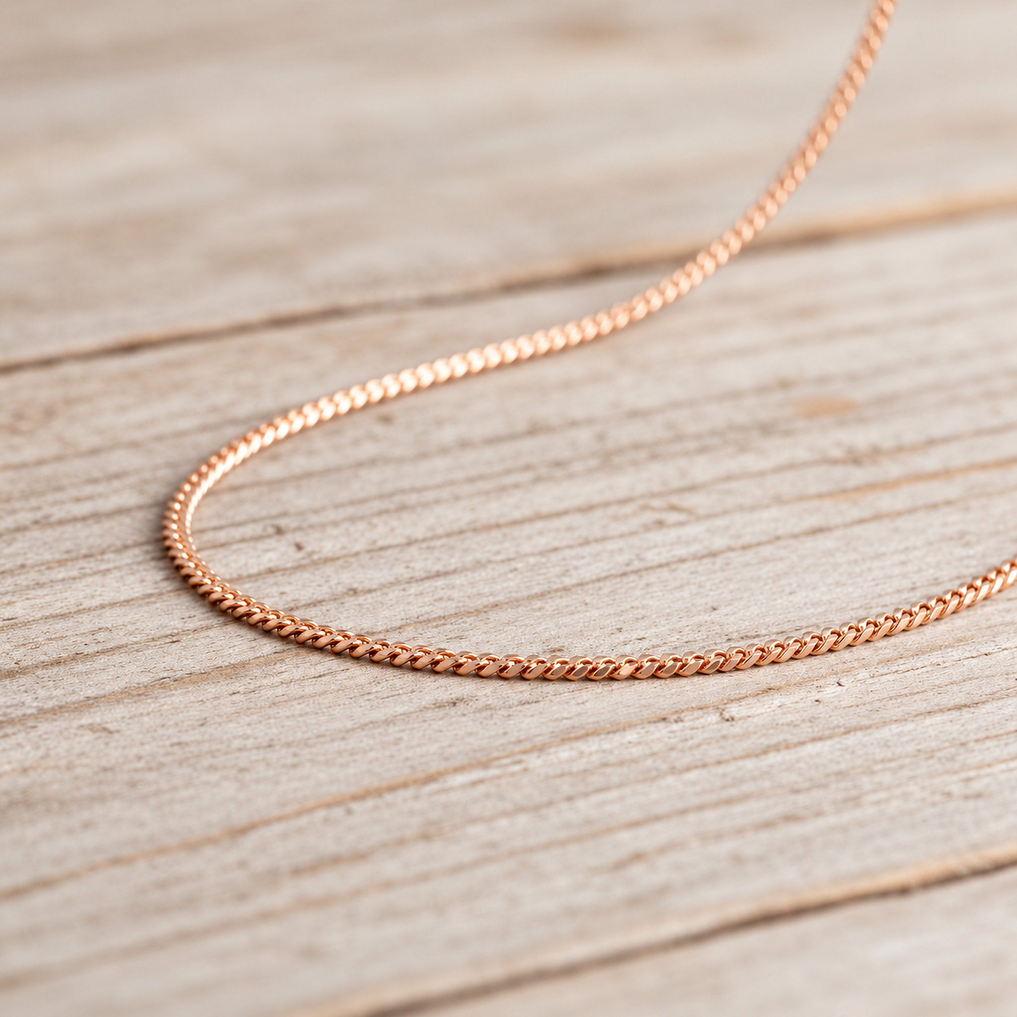 dainty 18k rose gold chain necklace by indie and harper