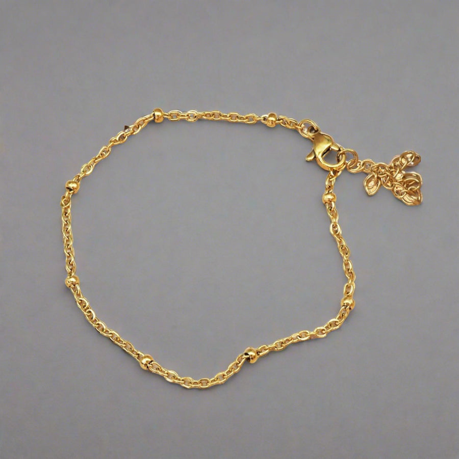 Dainty Beaded Waterproof gold Bracelet - womens gold waterproof jewellery australia