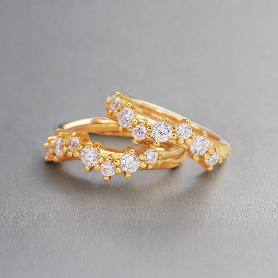 Dainty gold huggie Earrings - womens gold jewellery australia