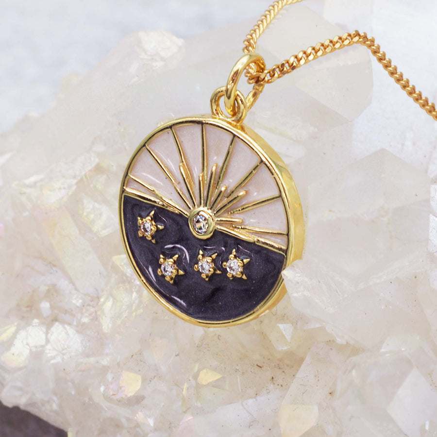 dainty eclipse pendant necklace - women's jewellery by indie and harper